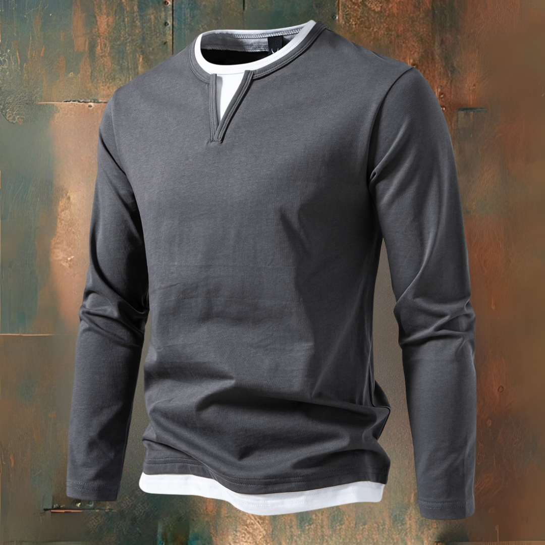 Holm™ | T-shirt med lange ærmer og V-hals, moderne stil