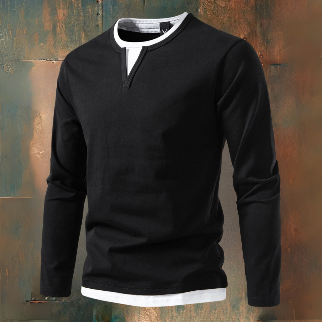 Holm™ | T-shirt med lange ærmer og V-hals, moderne stil