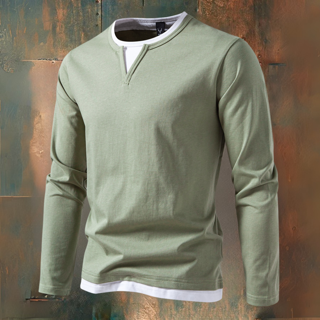 Holm™ | T-shirt med lange ærmer og V-hals, moderne stil