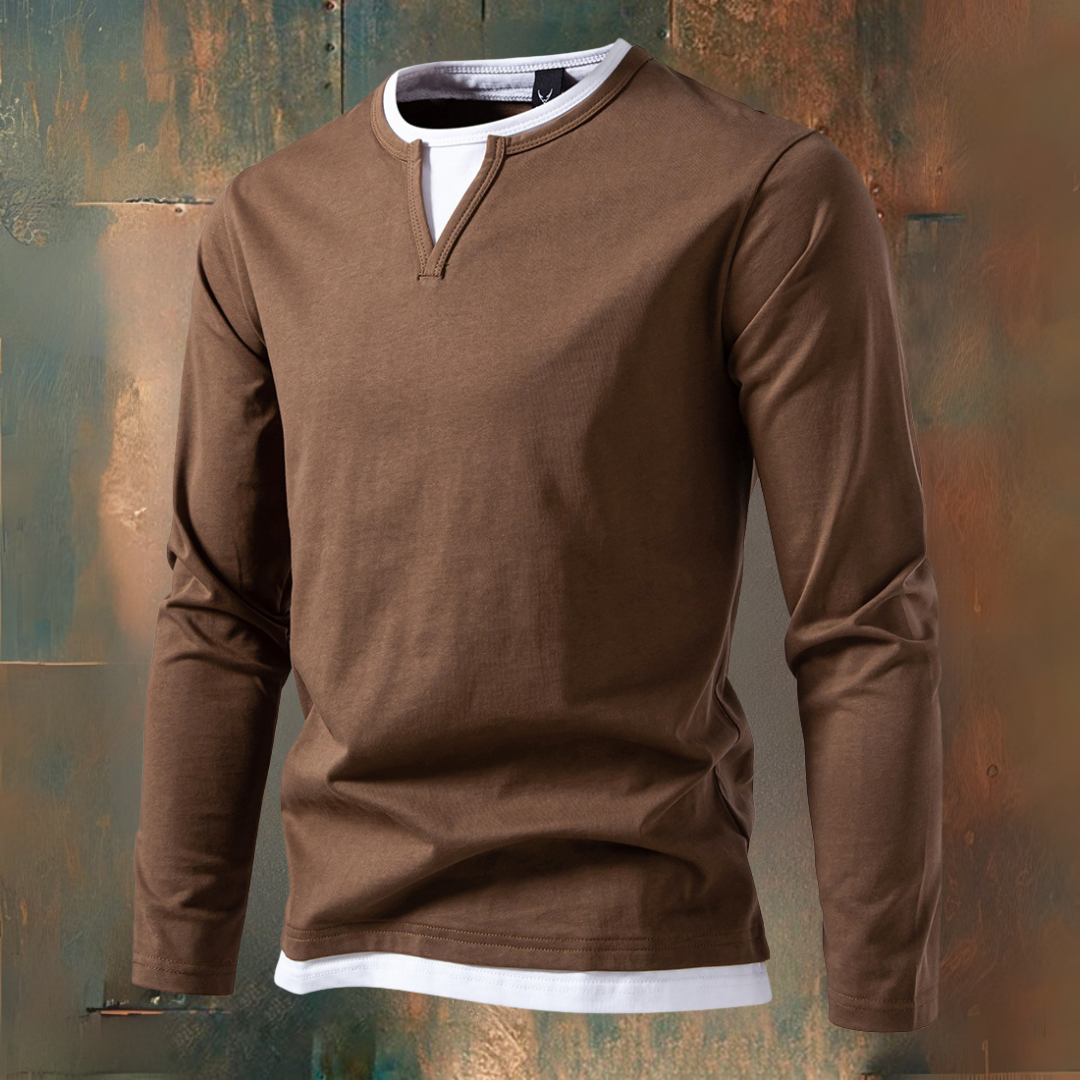Holm™ | T-shirt med lange ærmer og V-hals, moderne stil