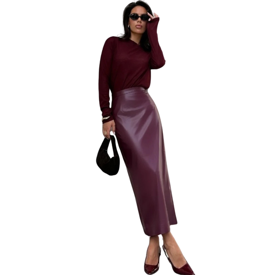 Holm™ | Midi Skirt i Luksus Vinyl