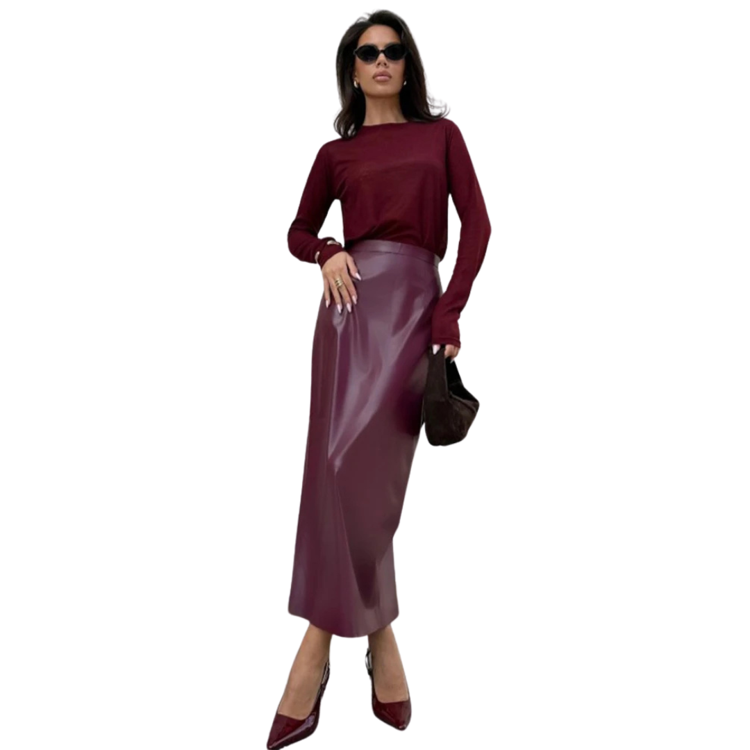 Holm™ | Midi Skirt i Luksus Vinyl