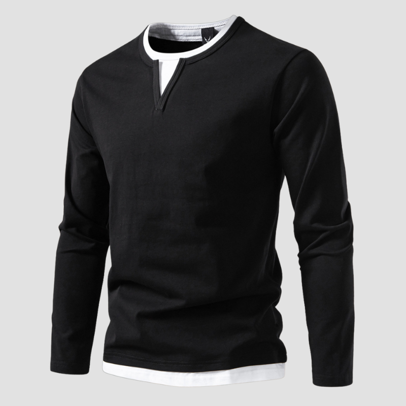 Holm™ | T-shirt med lange ærmer og V-hals, moderne stil
