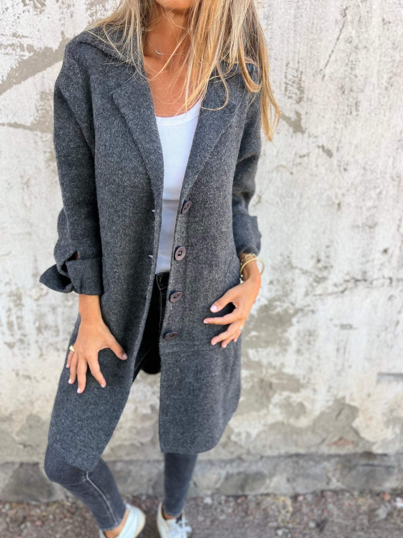 Holm™ | Casual Lang Frakke Med Manchetter