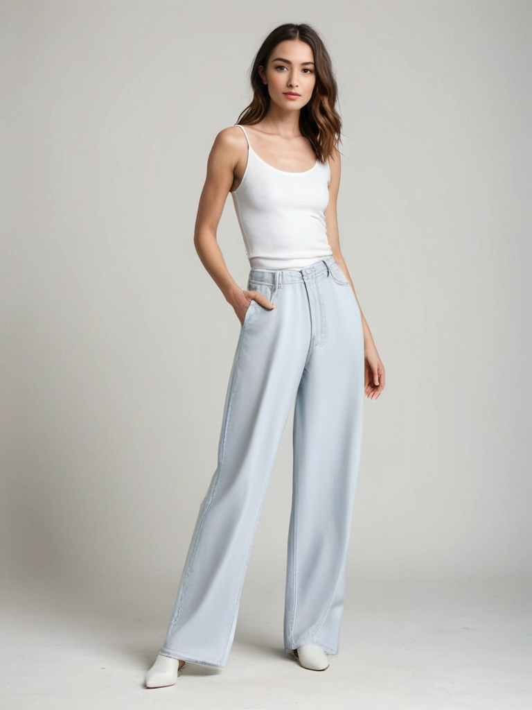 Holm™ | Udsvingende Jeans Blå Gletsjer