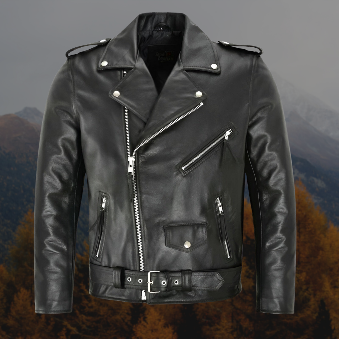 Holm™ | Klassisk Biker Læderjakke