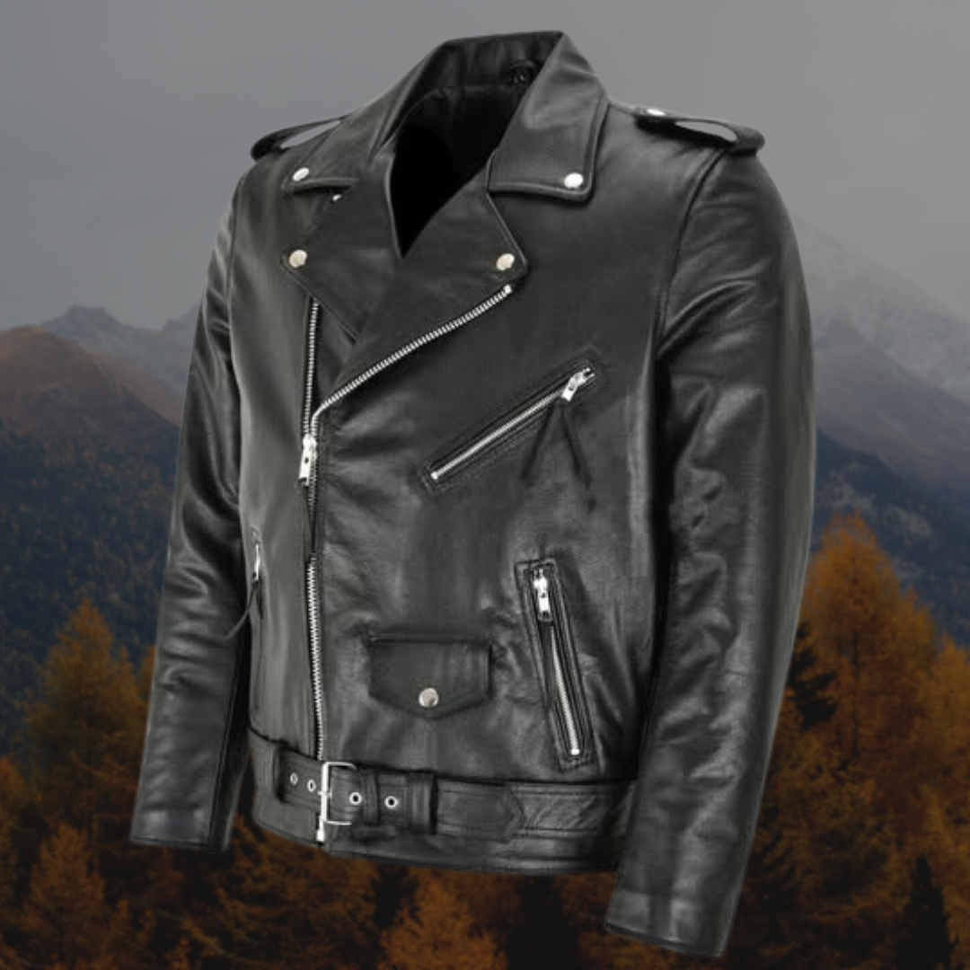 Holm™ | Klassisk Biker Læderjakke