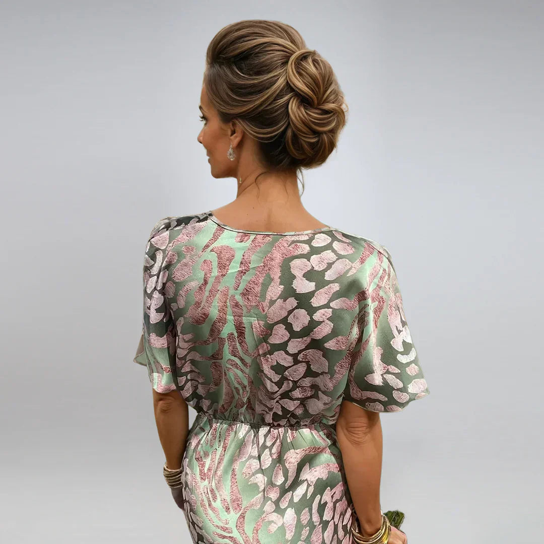 Tiphaine | Lang kjole med V-udskæring