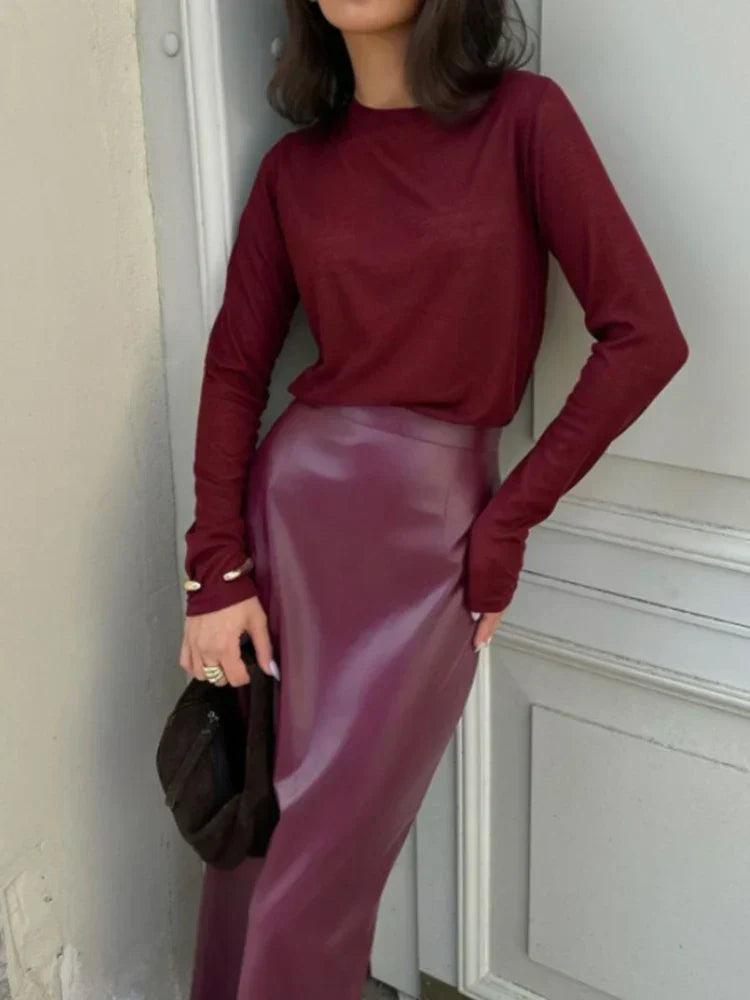 Holm™ | Midi Skirt i Luksus Vinyl