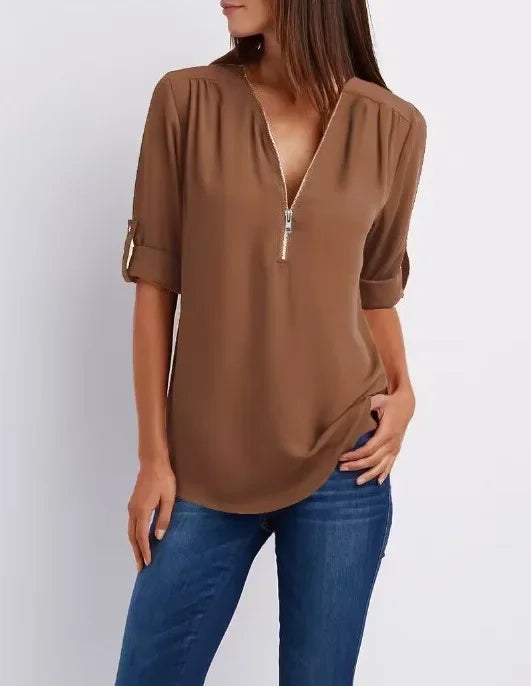 Holm™ | Ronja – Elegant top med lynlås