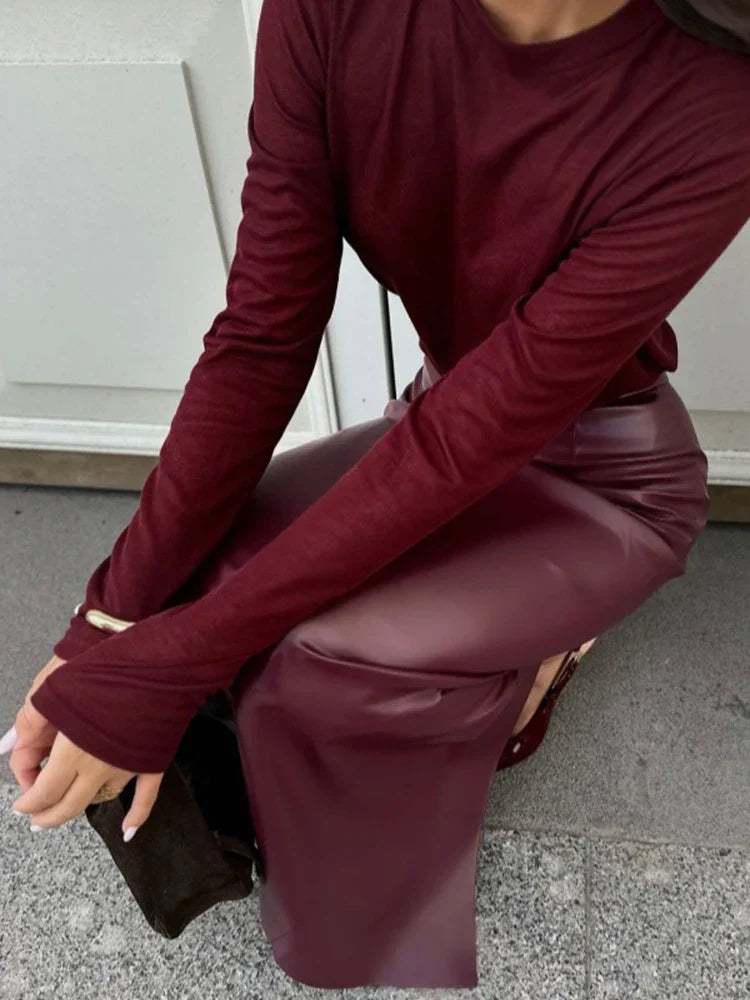 Holm™ | Midi Skirt i Luksus Vinyl