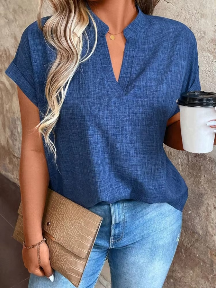 Mette | Elinor – Top med blødt fald og afslappet v-hals