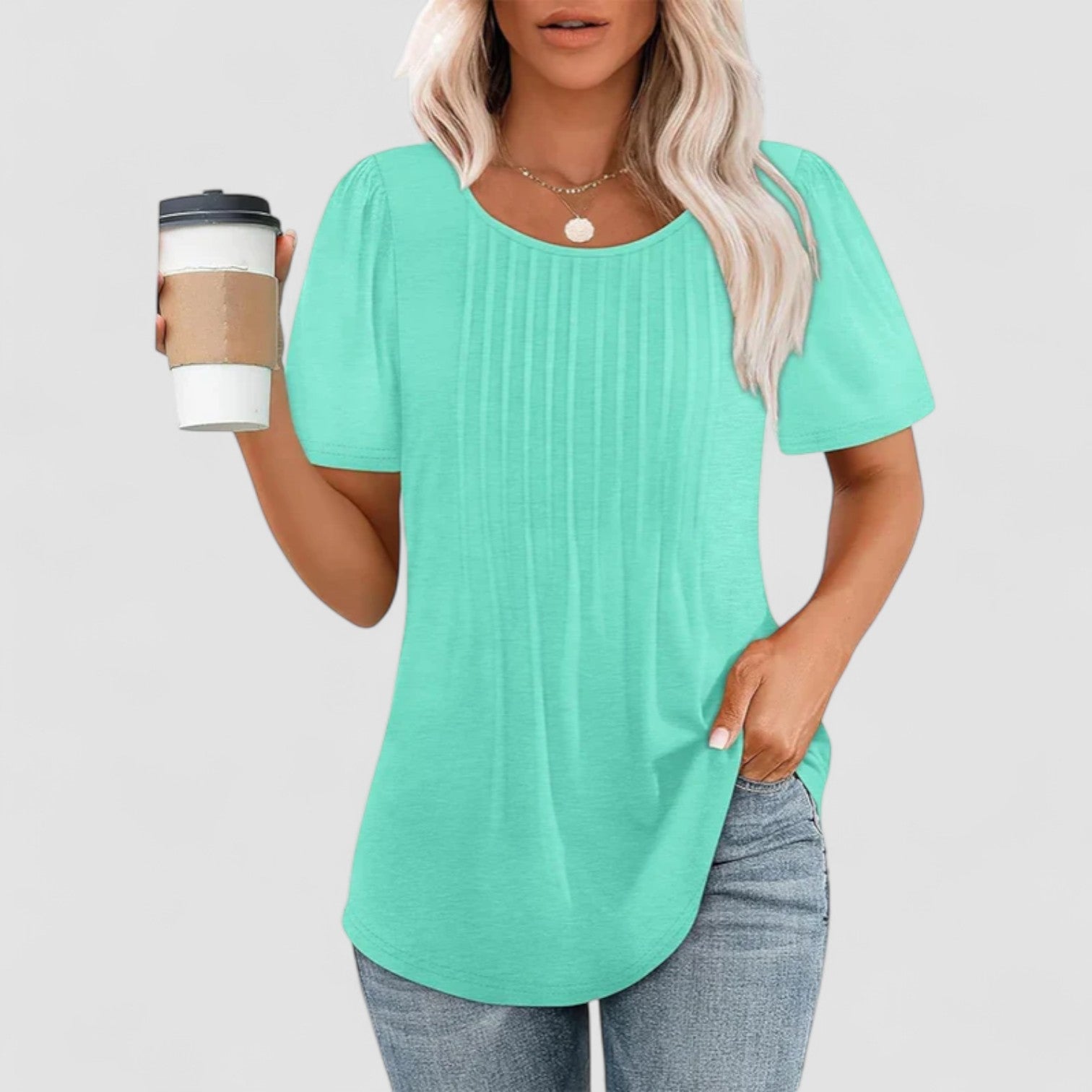 Mette | Linna – Langærmet bluse i blød viskose