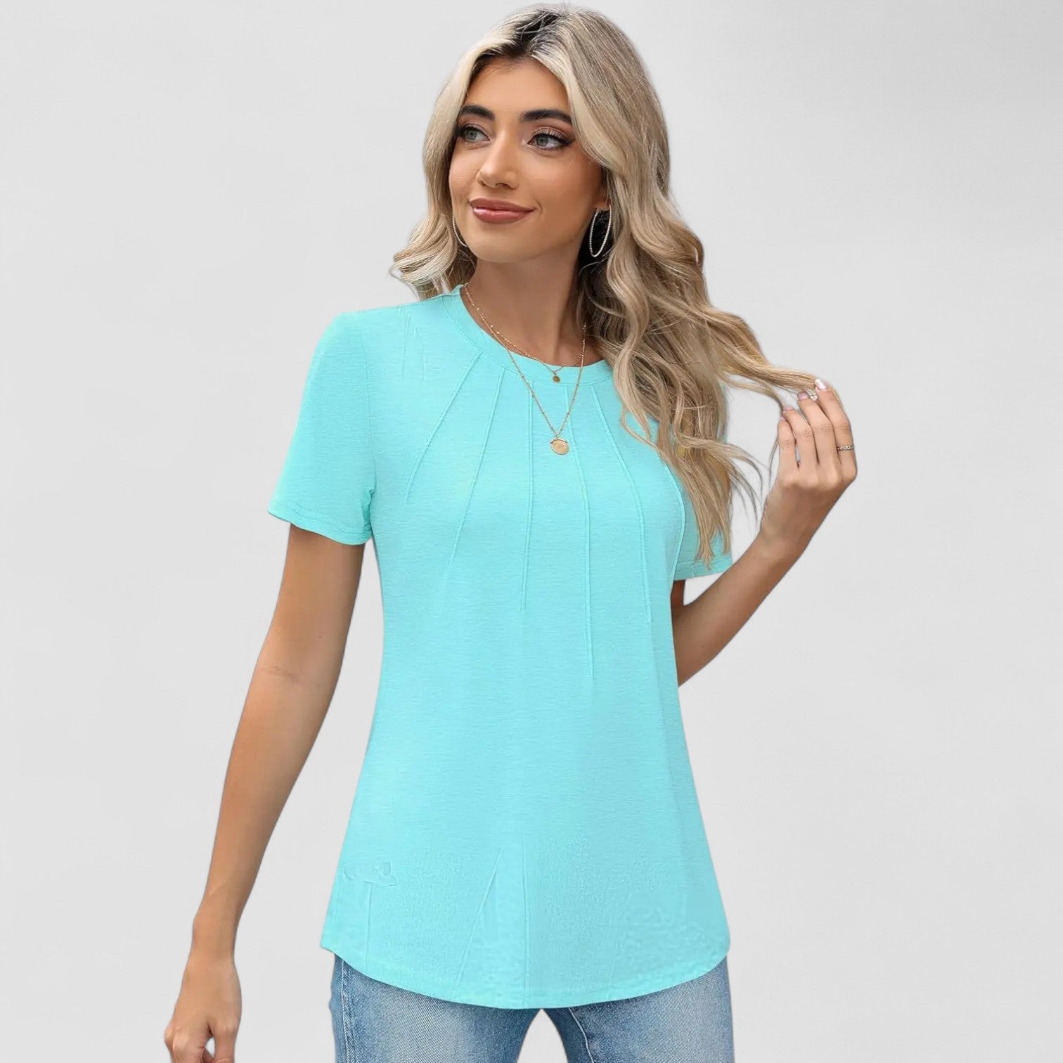 Mette | Noelie – Kortærmet top med sømdetaljer