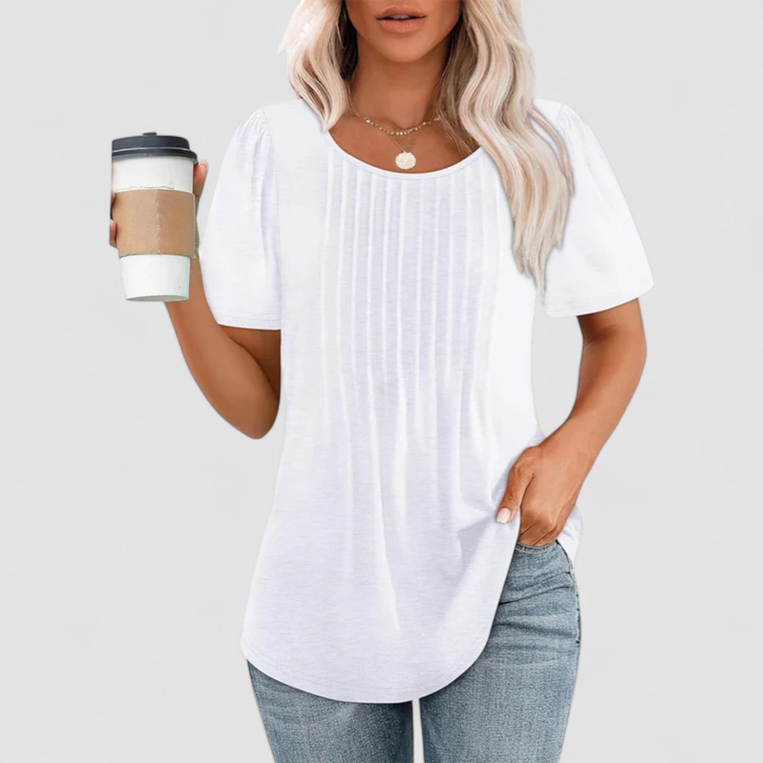 Mette | Linna – Langærmet bluse i blød viskose