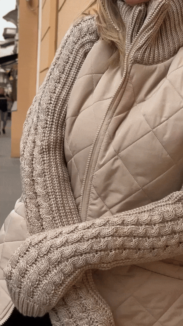 Holm™ | Patchwork strikket jakke til kvinder