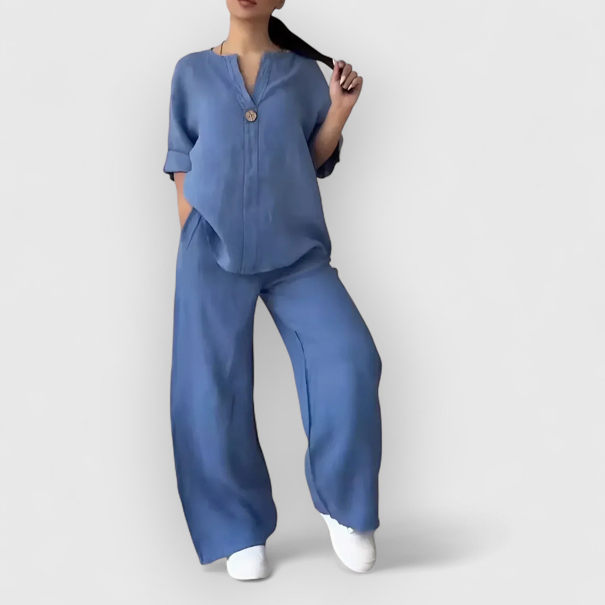 Mette | Margherita – To-delt linned sæt i afslappet, elegant stil