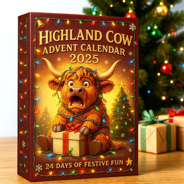 🐮Julekalender med Highlander 2025 🎄✨ – Håndlavet 3D-dukke med Highlander (24 dele)