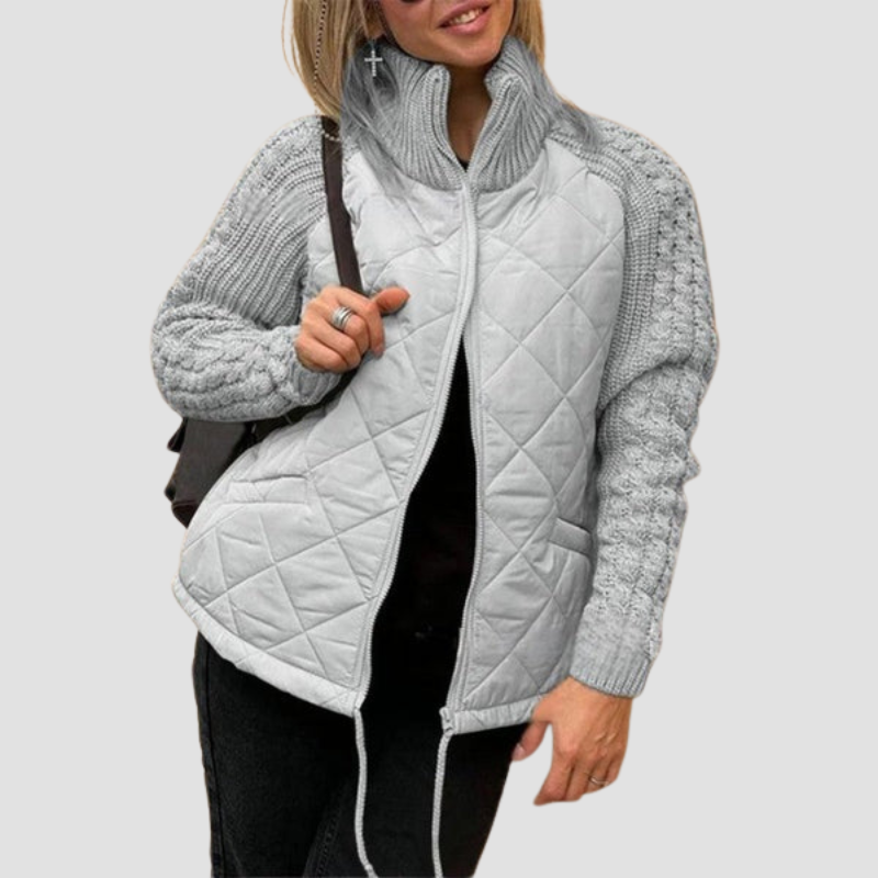 Holm™ | Patchwork strikket jakke til kvinder