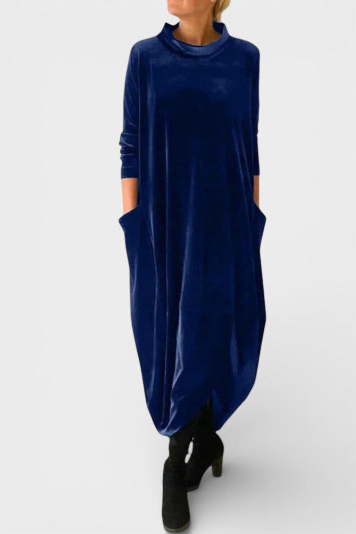 Saskia™ | Elegant fløjls­kjole med lommer