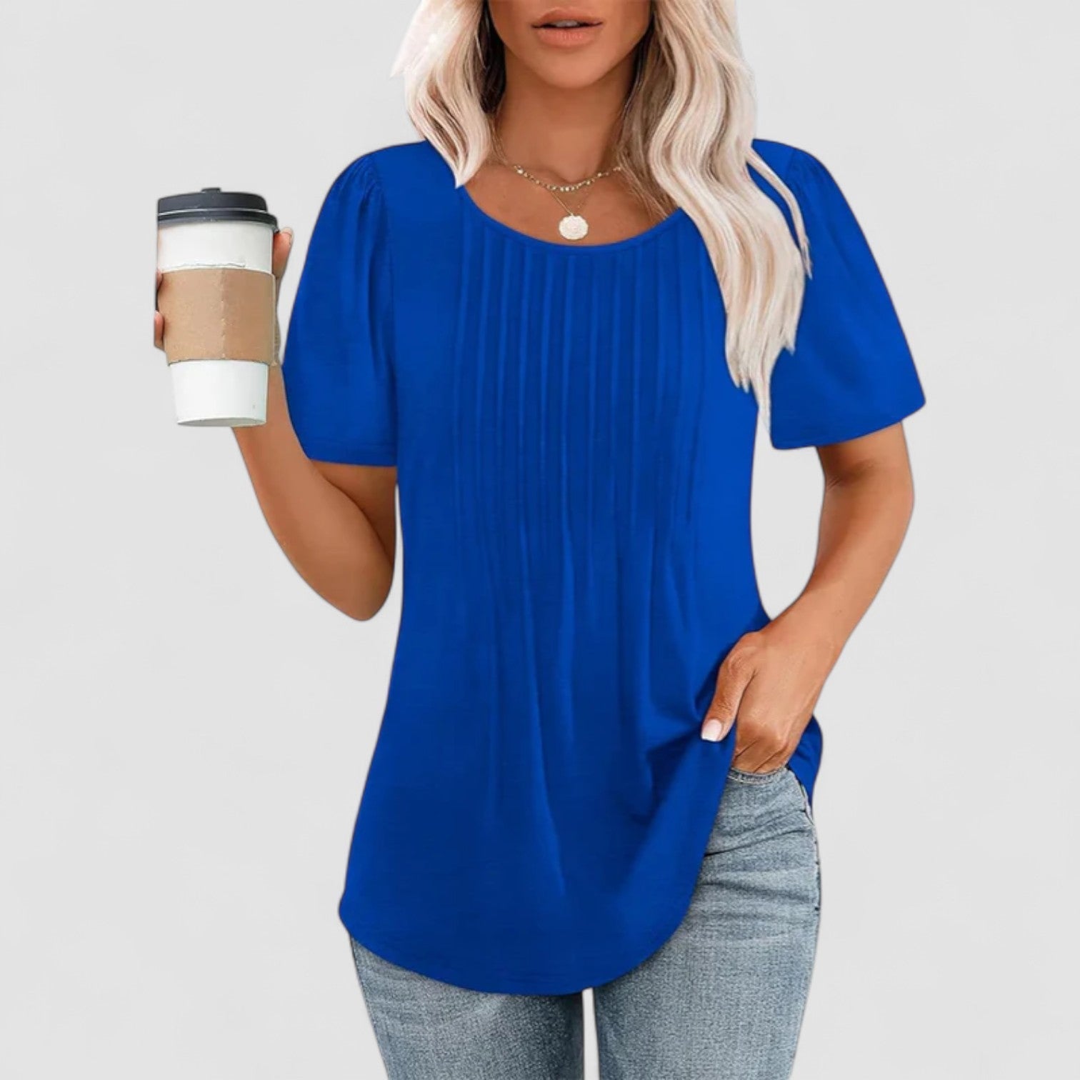 Mette | Linna – Langærmet bluse i blød viskose