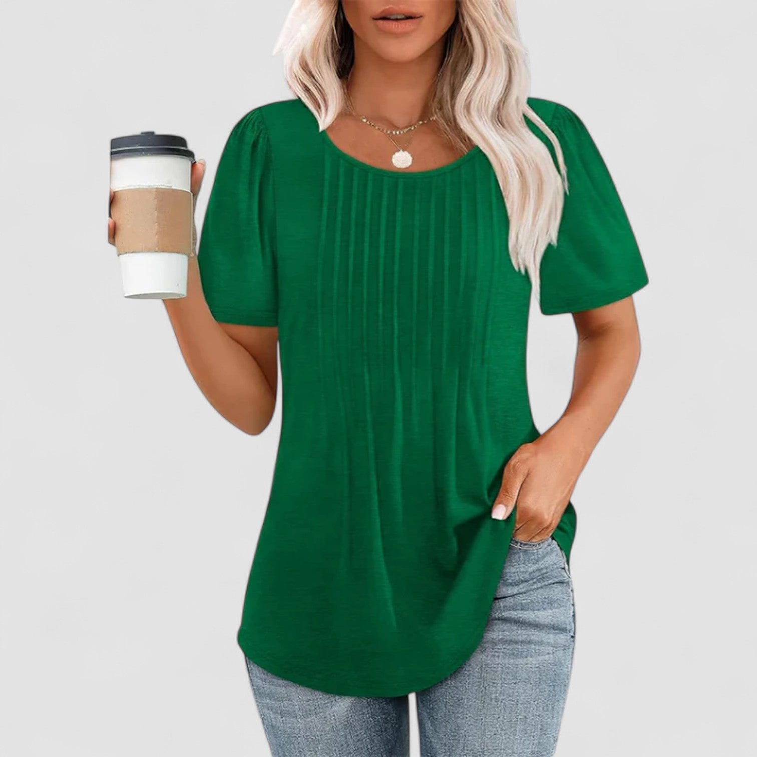 Mette | Linna – Langærmet bluse i blød viskose