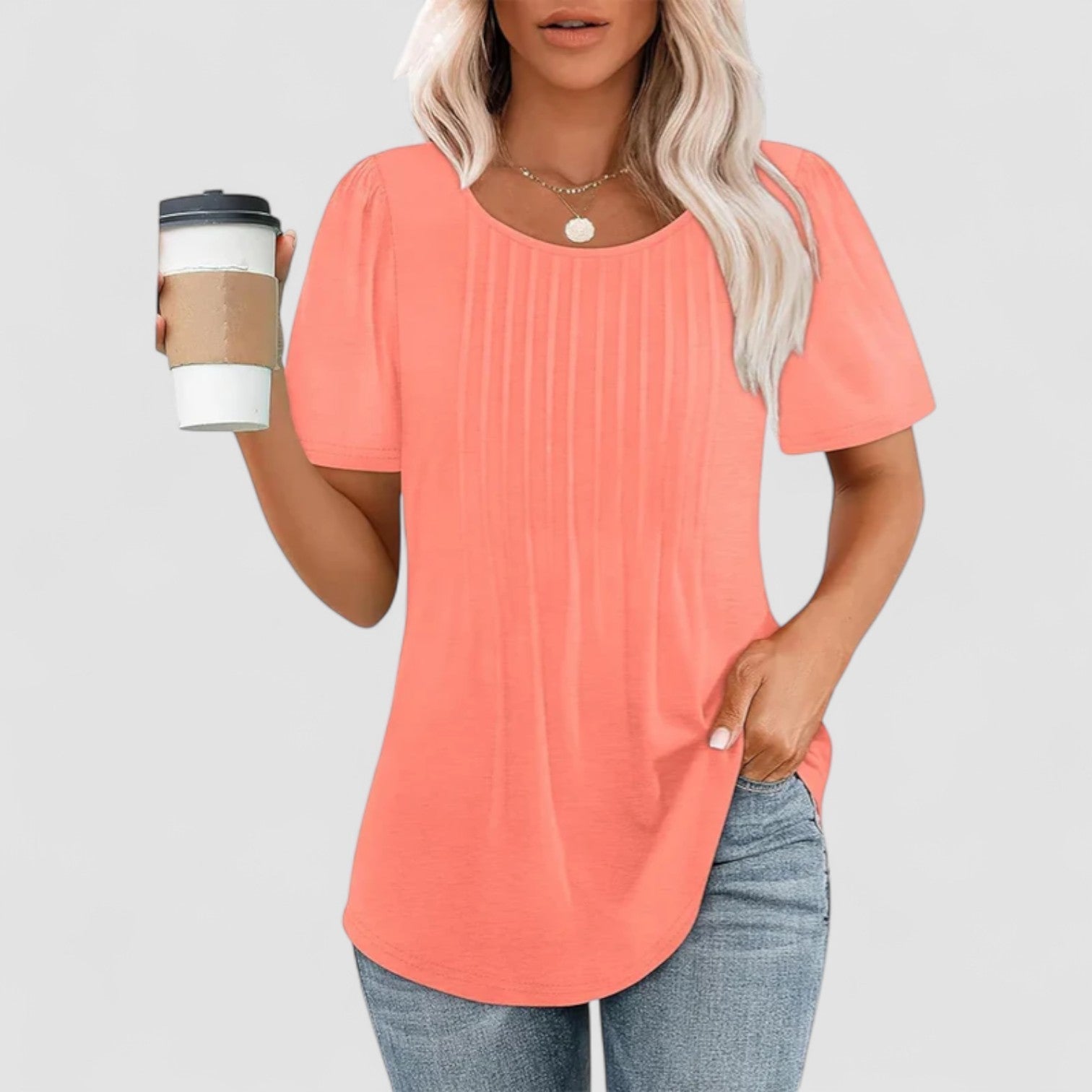 Mette | Linna – Langærmet bluse i blød viskose