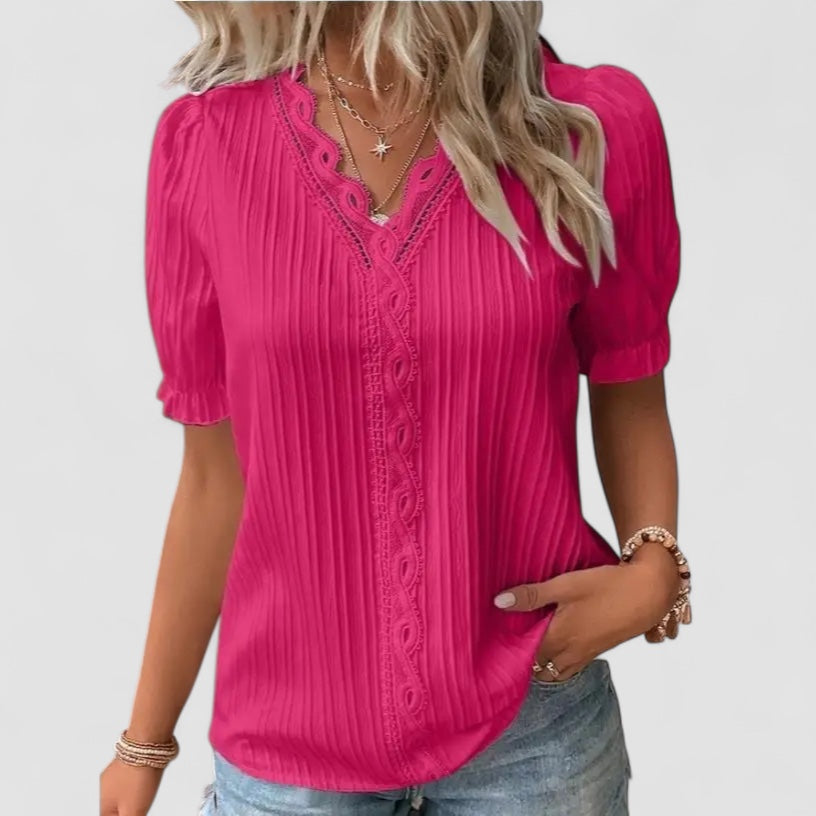 Mette | Mira – Feminin top med spidsdetaljer